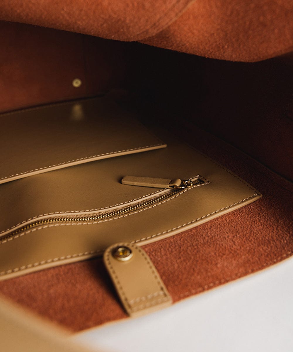 Dia Everyday Leather Tote Bag - GIGI PIP #color_tan