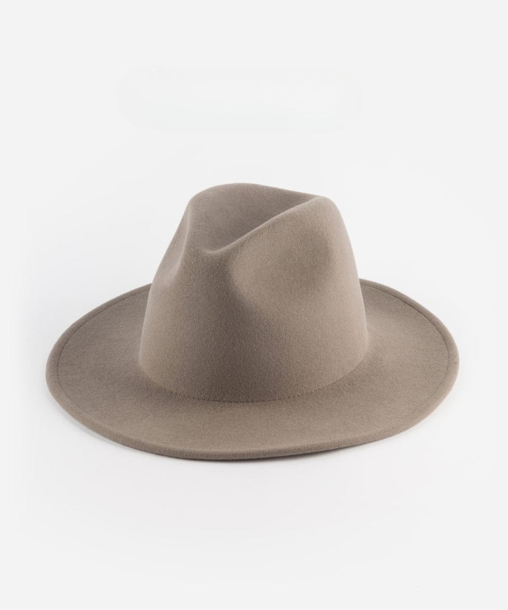 A light grey fedora hat on a plain background #color_light grey