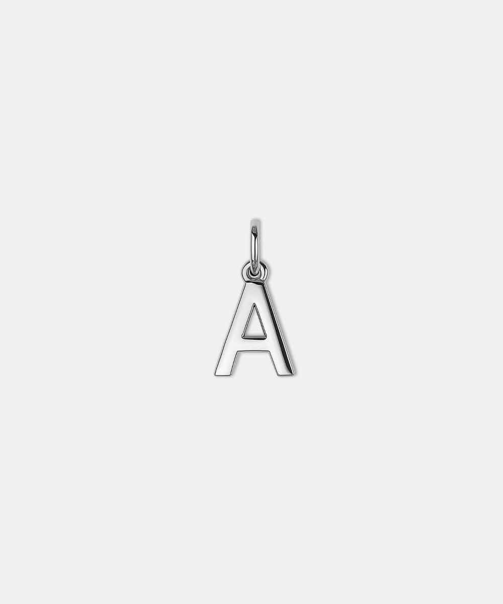 Silver letter 'A' hat charm on a white background #color_silver