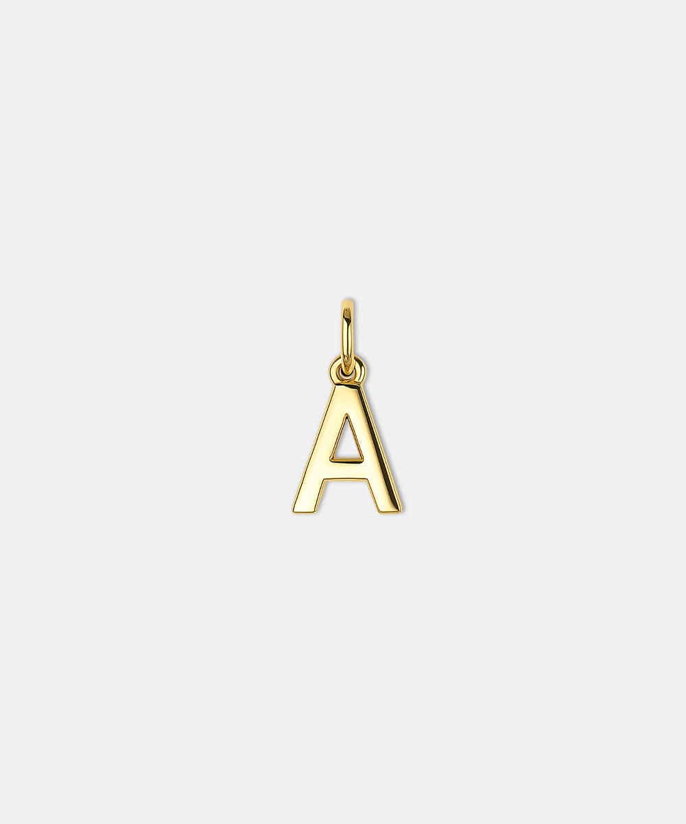 Gold letter 'A' hat charm on a white background #color_gold