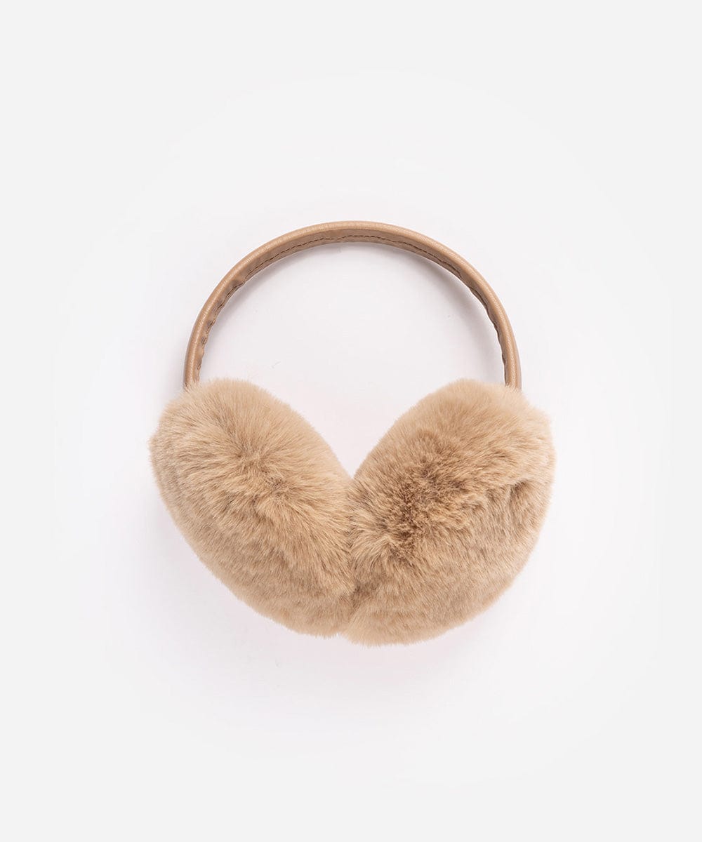 Tan fur ear muffs on a white background #color_tan