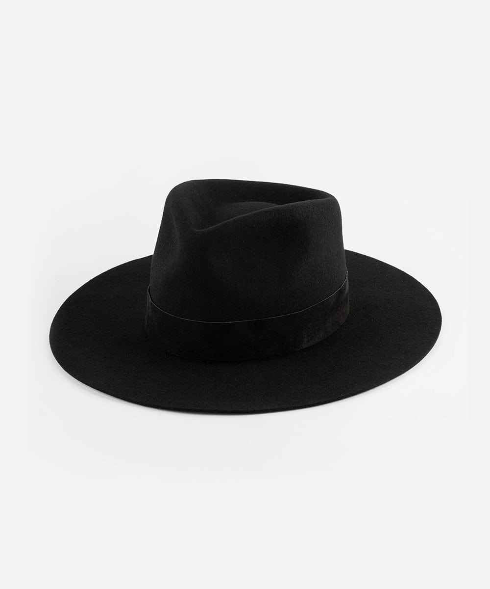 Black fedora hat on a white background #color_black