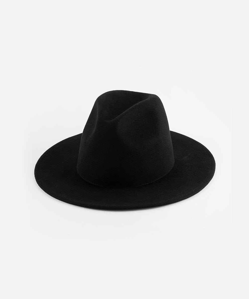 Black fedora hat on a white background #color_black