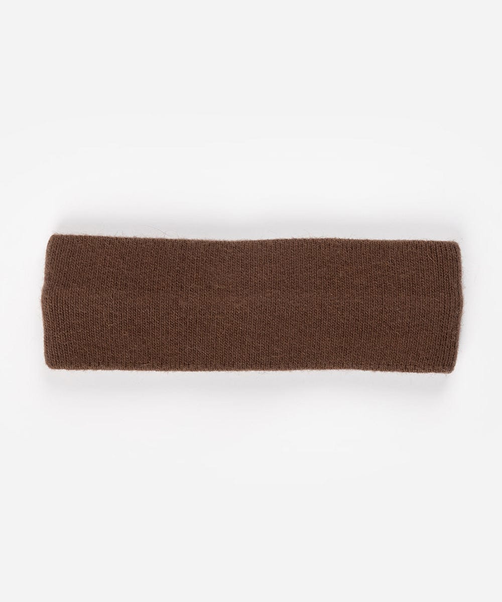 A chocolate colored headband on a plain background #color_chocolate