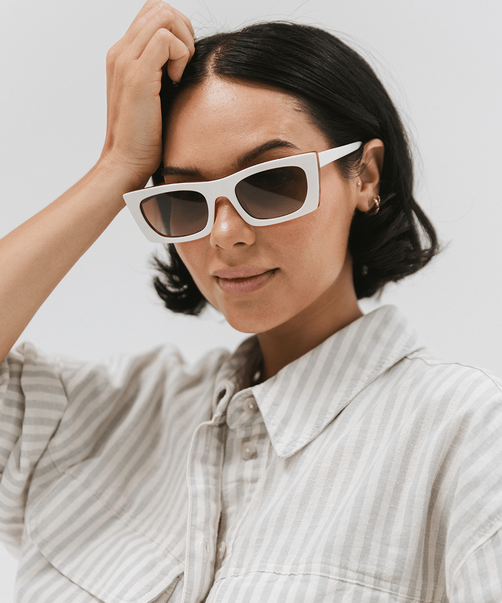 Jackie Rectangle Sunglasses - GIGI PIP #color_white tortoise