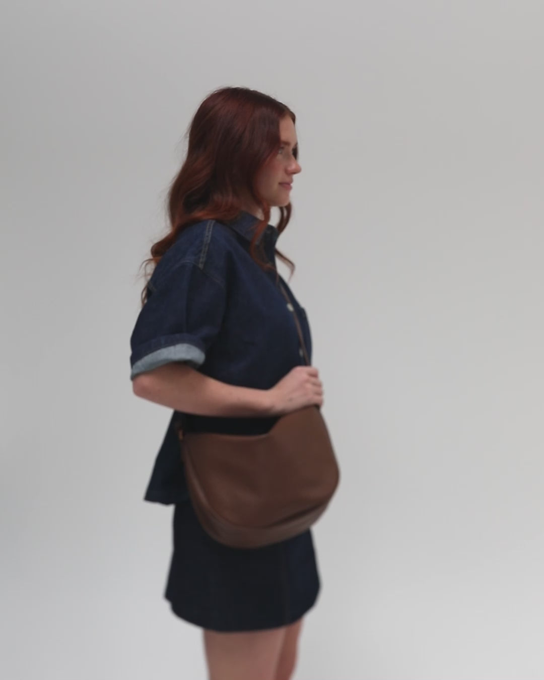 Drew Slouchy Genuine Leather Bag - GIGI PIP #color_chocolate