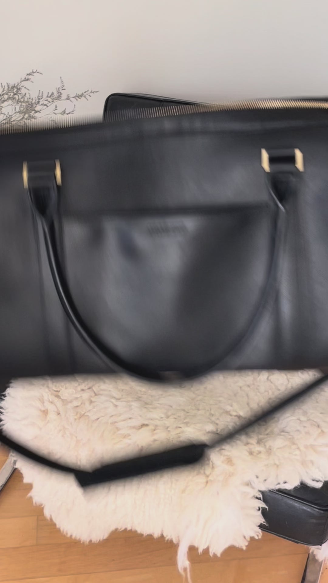 Atlas Weekender | Vegan Leather Hospital Bag - GIGI PIP #color_black