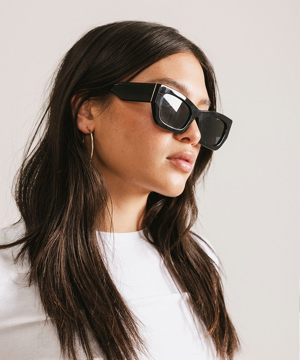 Alta Cat Eye Sunglasses - GIGI PIP #color_black