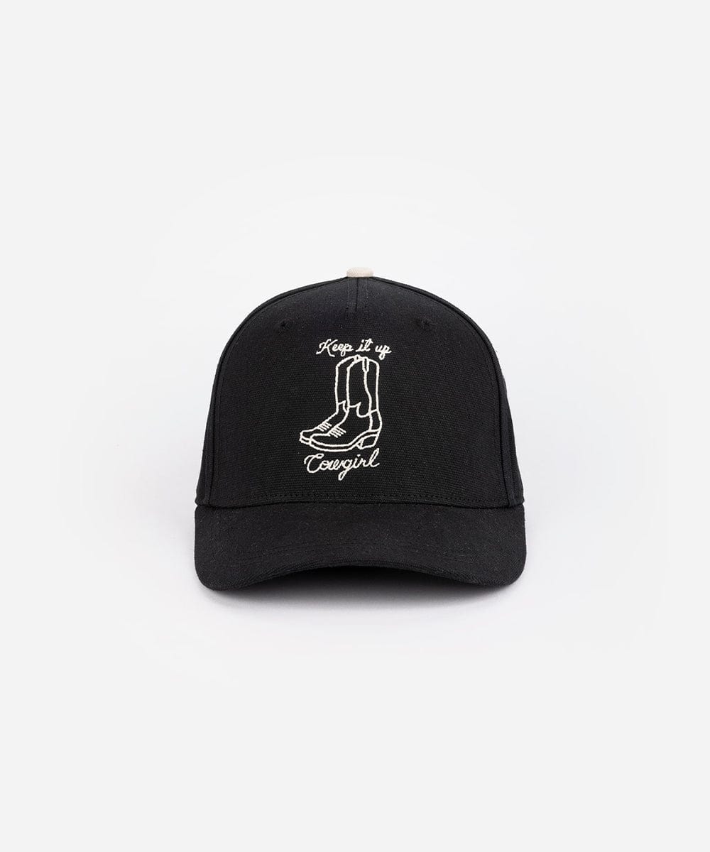 Truckers Keep It Up Cowgirl Canvas Trucker Black #color_black