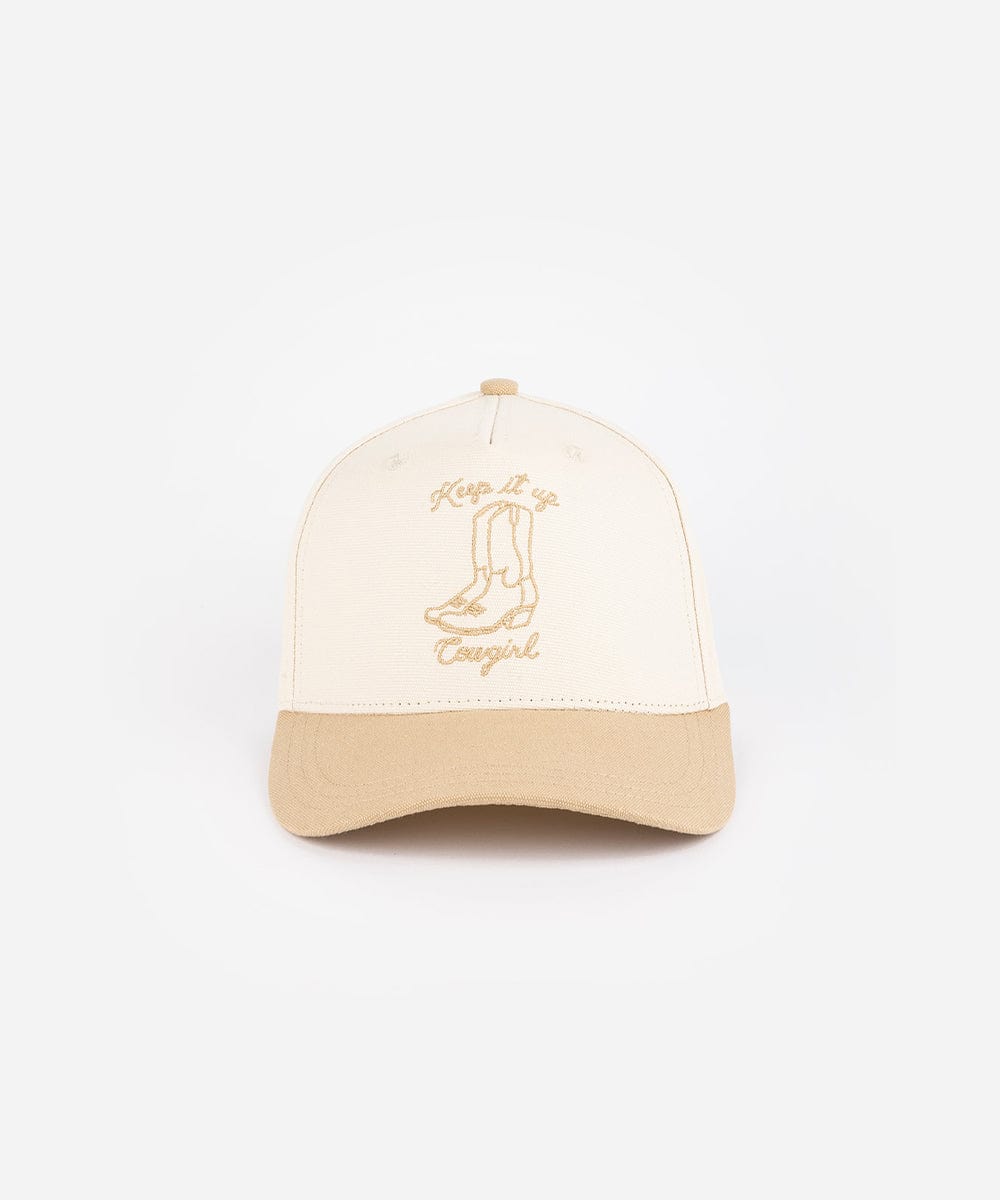 Truckers Keep It Up Cowgirl Canvas Trucker Cream - Tan #color_cream - tan