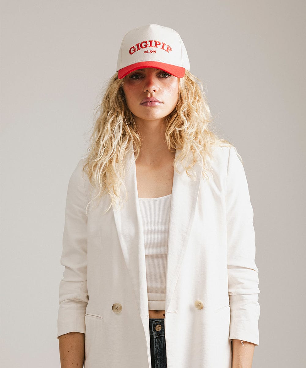 Gigi Pip Trucker Hat - GIGI PIP #color_cream - red