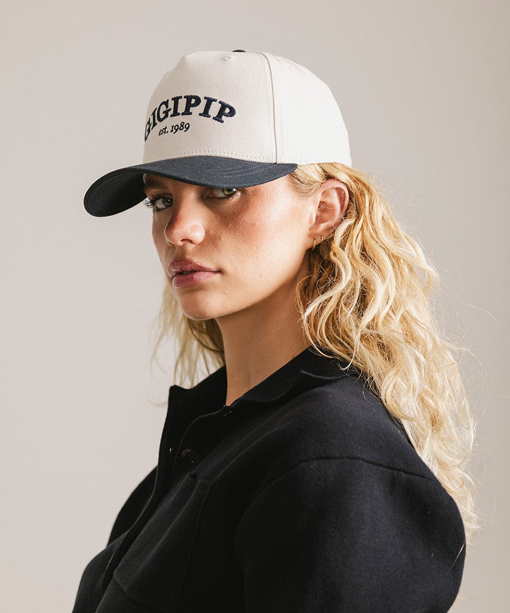 Gigi Pip Trucker Hat - GIGI PIP #color_cream - navy