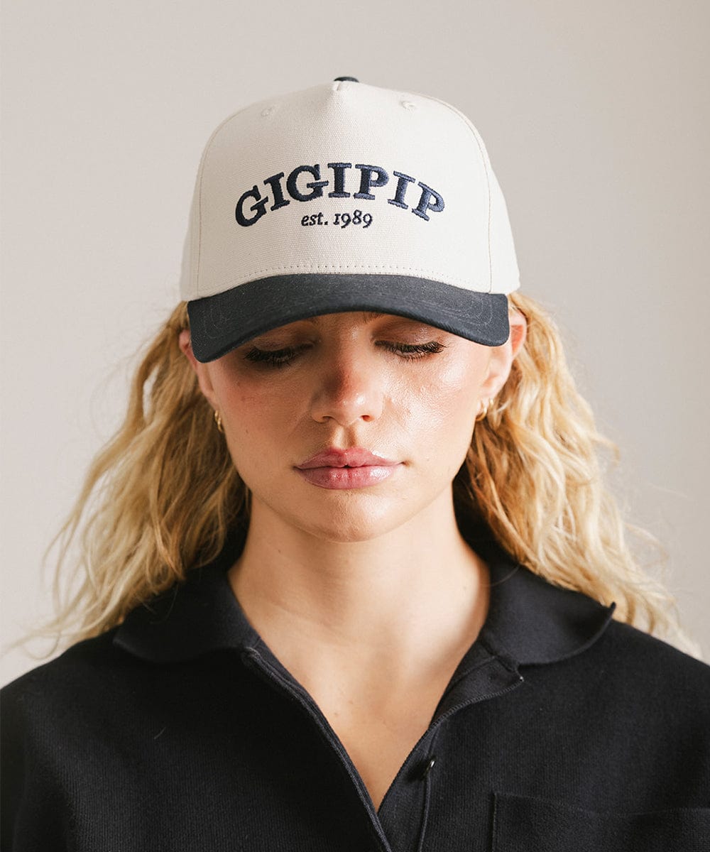 Gigi Pip Trucker Hat - GIGI PIP #color_cream - navy