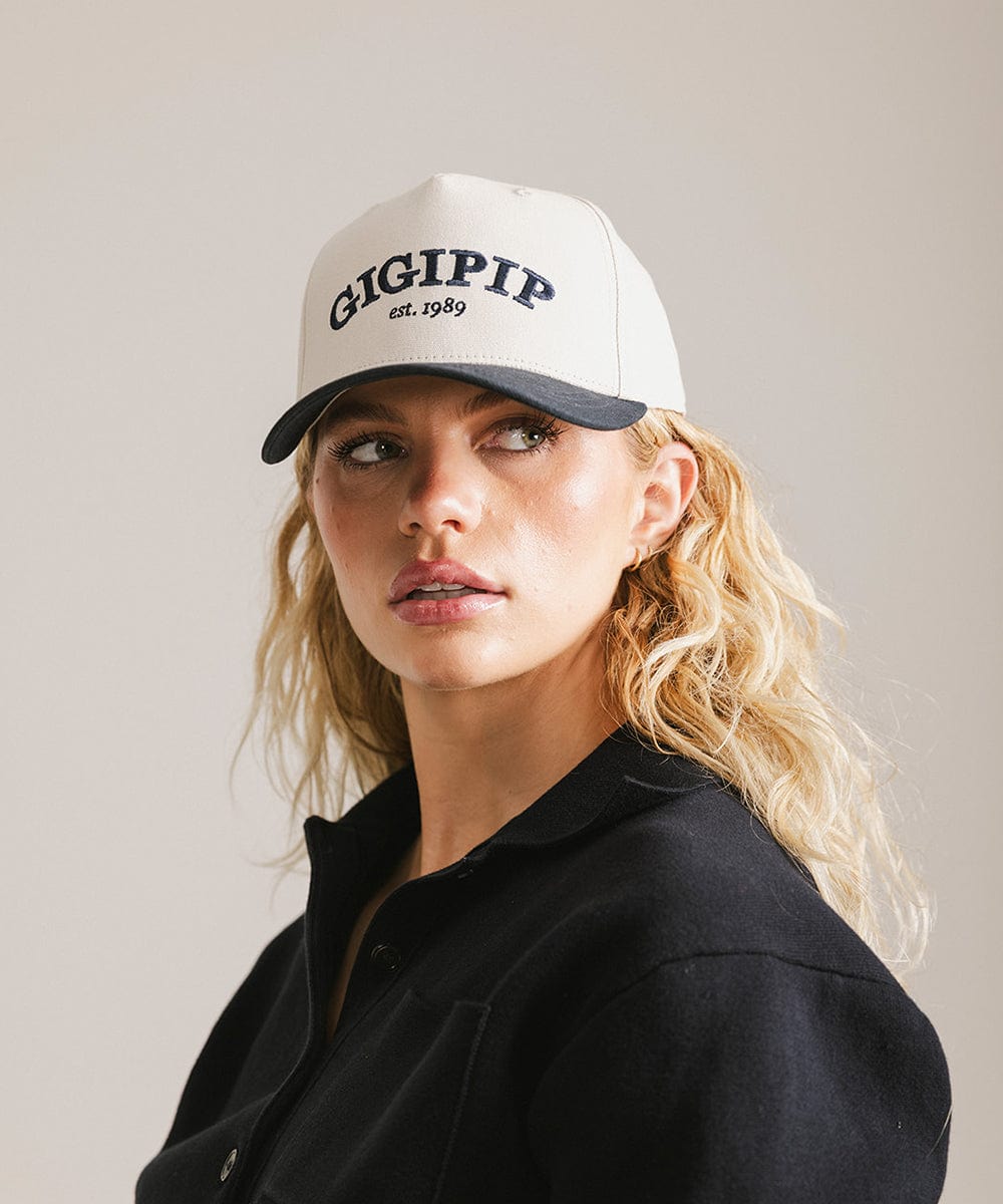 Gigi Pip Trucker Hat - GIGI PIP #color_cream - navy