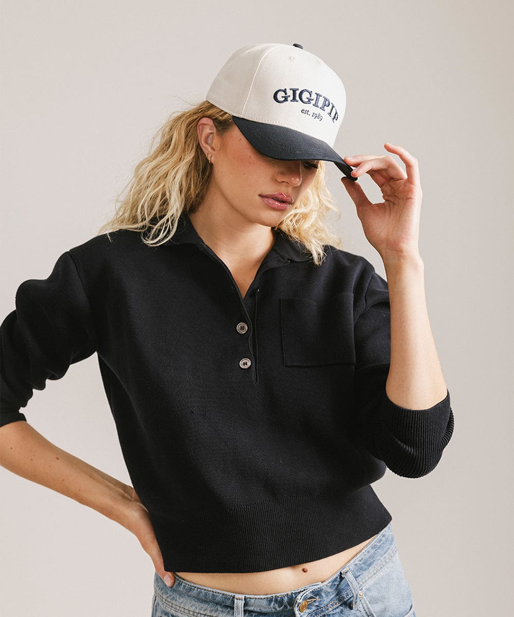 Gigi Pip Trucker Hat - GIGI PIP #color_cream - navy