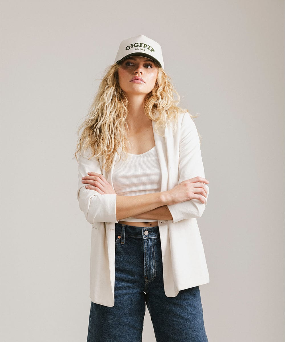 Gigi Pip Trucker Hat - GIGI PIP #color_cream - dark green