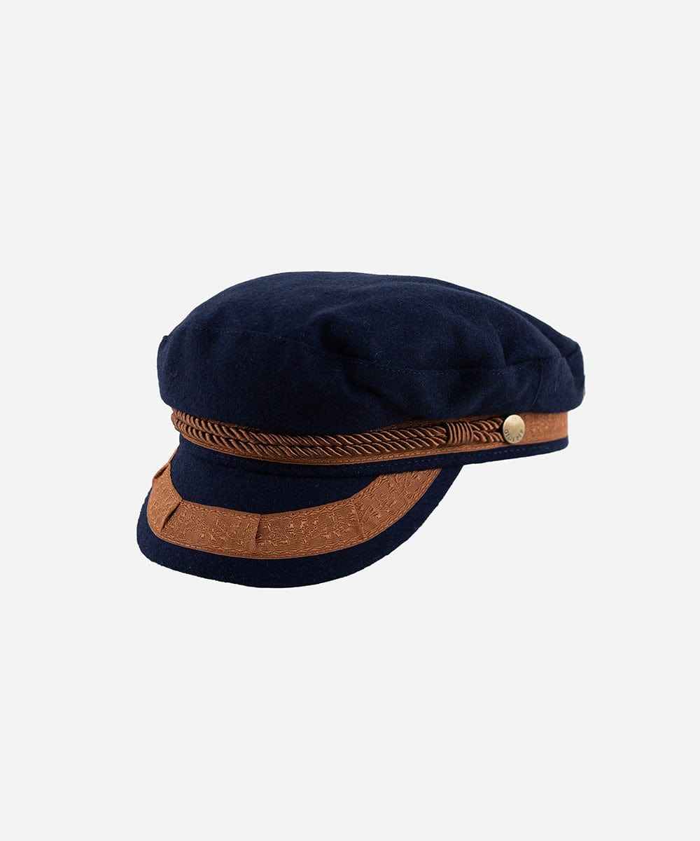 A navy and gold colored lieutenant cap on a white background #color_navy with gold