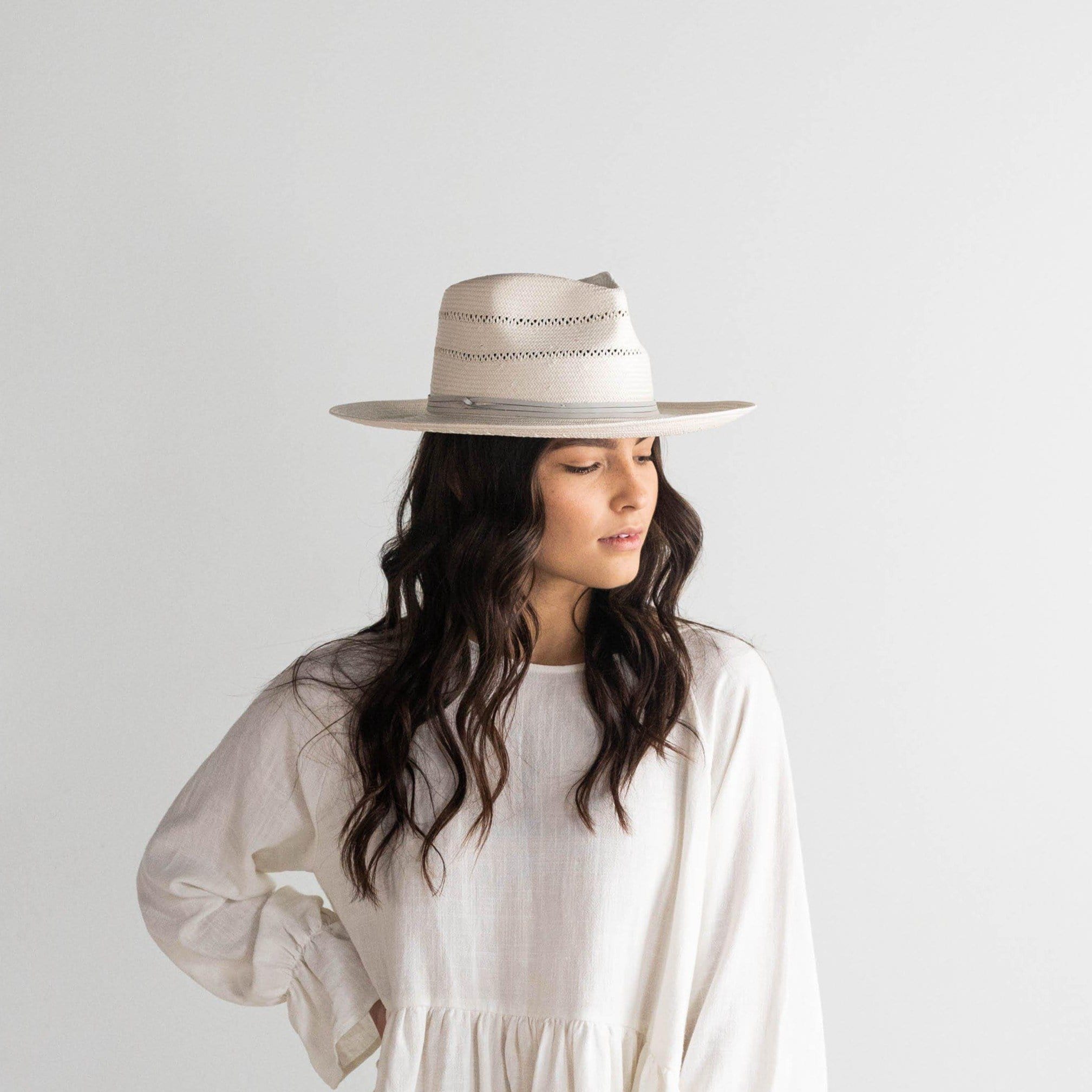 Arlo Grey Band - Straw Teardrop Fedora - BLEMISHED - GIGI PIP