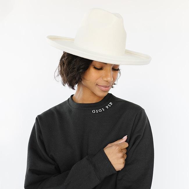Gigi Pip apparel for women - Gigi Pip Sweatshirt - 100% cotton Gigi Pip branded crewneck sweatshirt for women [ash-white]