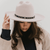 Gigi Pip hat bands + trims for women's hats - Studded Leather Band - 100% genuine leather + silver metal plated studs with a gold plated metal enclosure + gigi pip embossed detailing [nude]