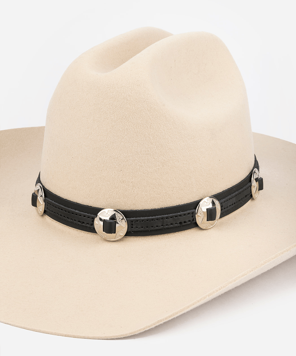 Western Leather Concho Hat Band