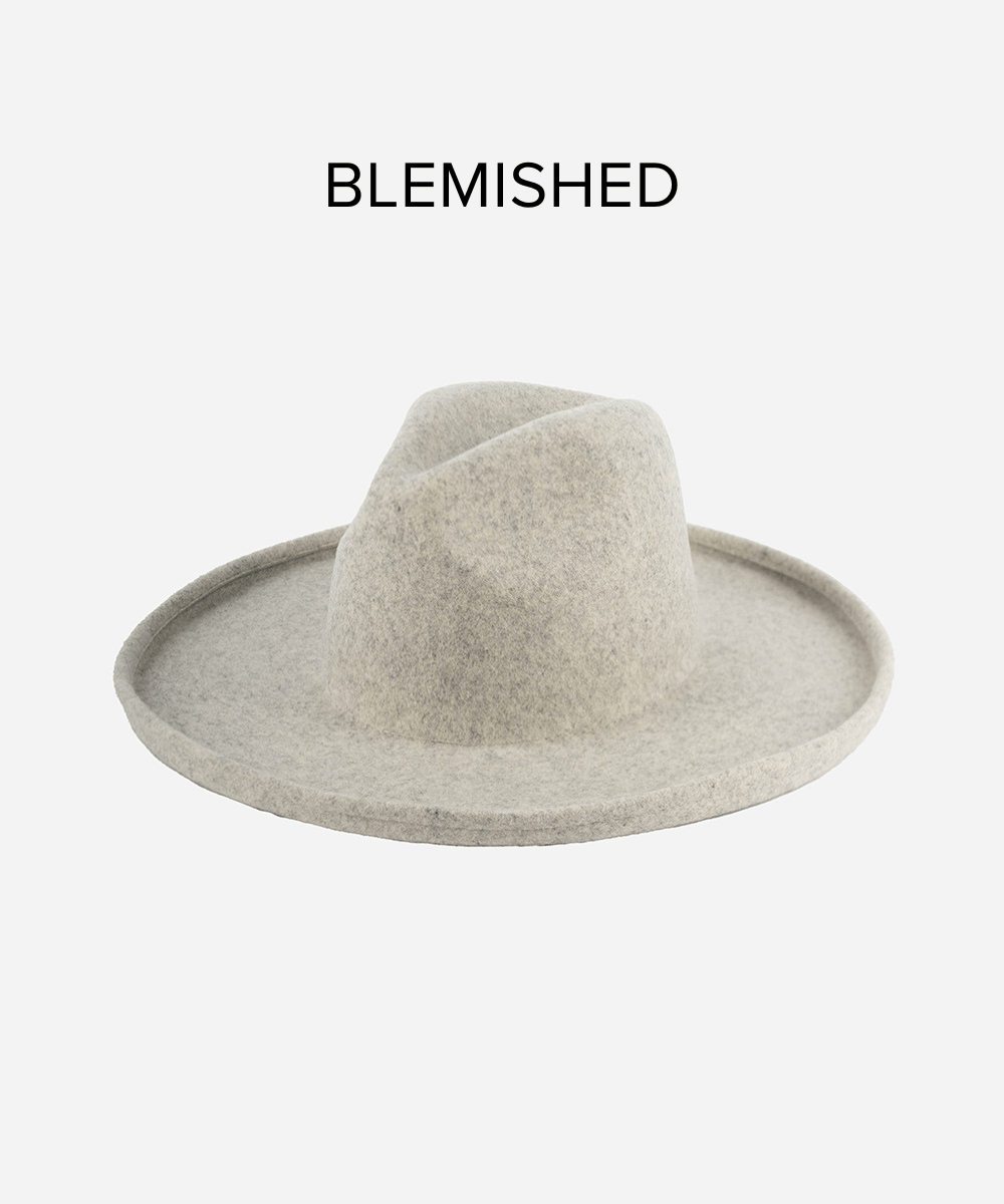 Blemished Felt The Cara Loren Pencil Brim Hat - Heather Grey BLEMISHED XS 55 / Heather Grey