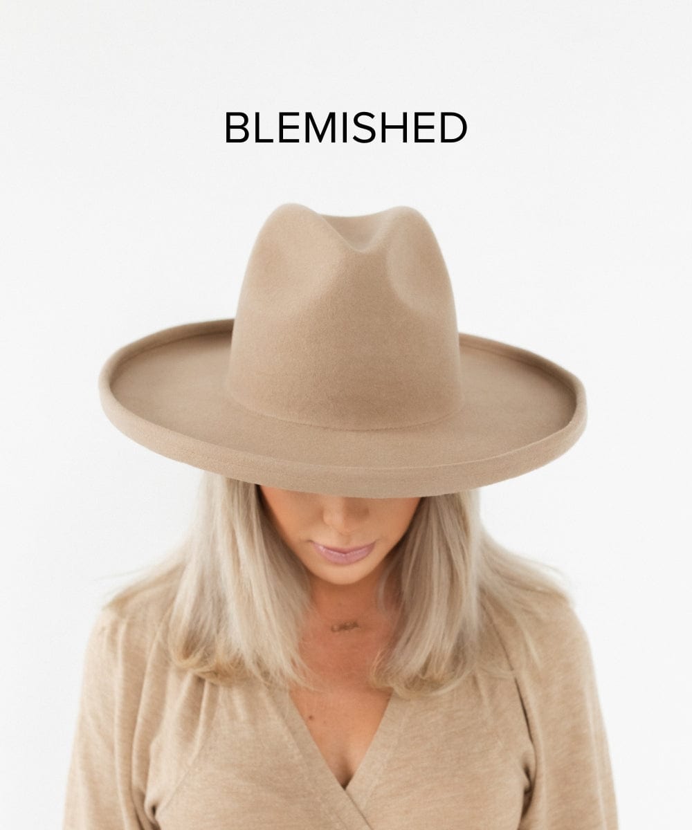 Blemished Felt The Cara Loren Pencil Brim Hat - Tan BLEMISHED XS 55 / Tan
