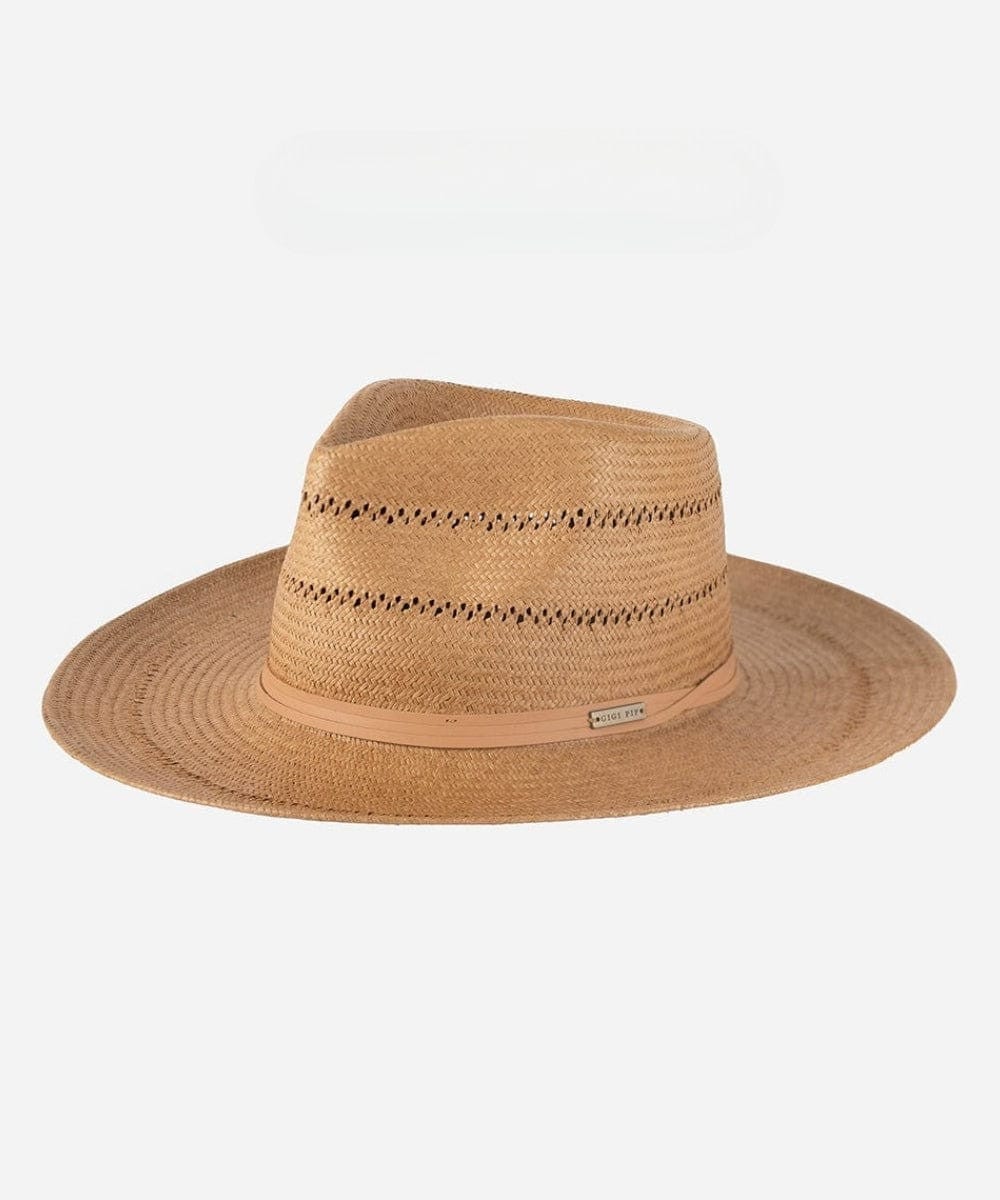 Arlo Straw Teardrop Fedora Honey BLEMISHED