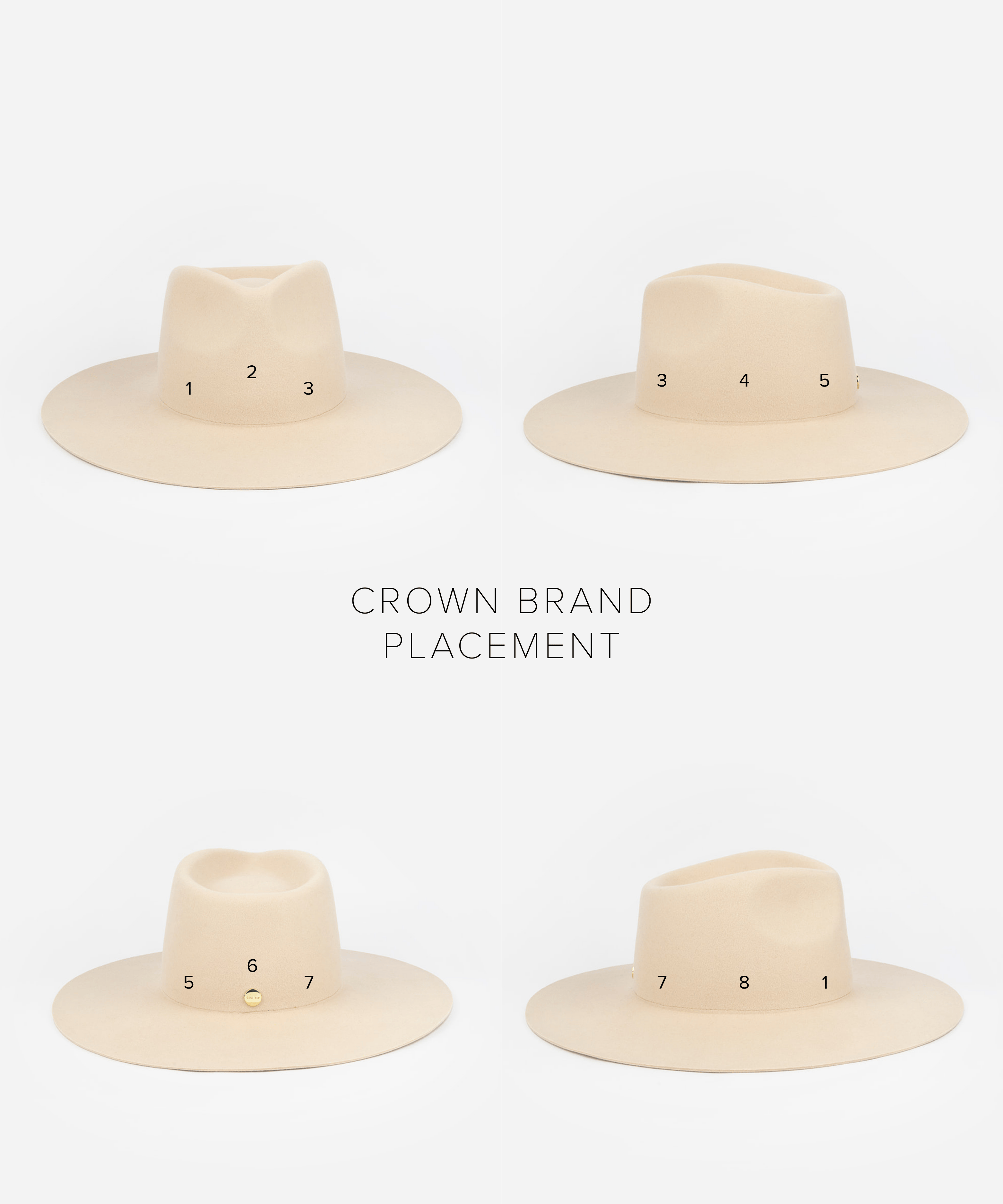 Crown Placement Hat Branding Letters