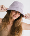 Gigi Pip bucket hats for women - Rylee Bucket Hat - 100% cotton bucket hat with a silk inner liner and an adjustable sweatband, featuring a gold Gigi Pip pin on the back of the crown [lavender]