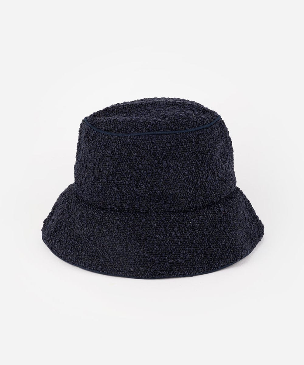 Navy textured bucket hat on a white background #color_navy