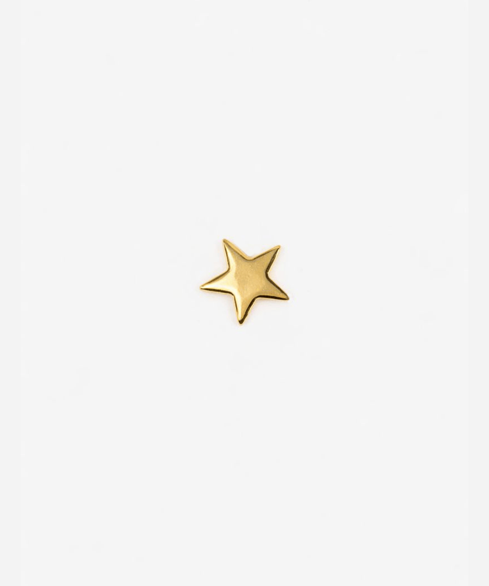 Gold star-shaped hat pin on a white background #color_gold