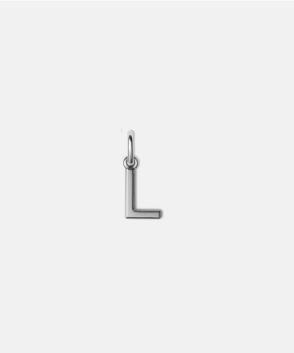 Silver letter 'L' hat charm on a white background #color_silver