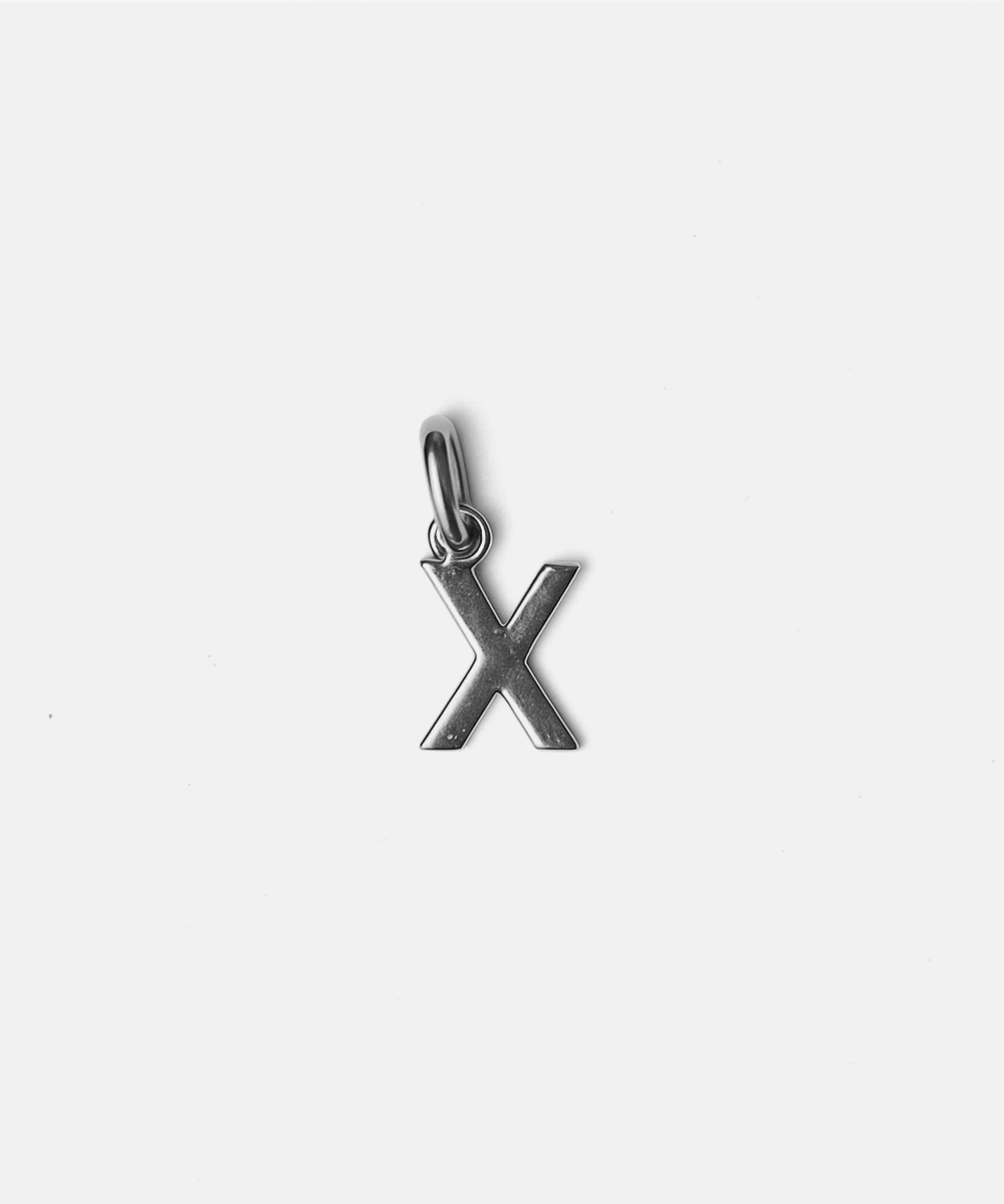 Silver letter 'X' hat charm on a white background #color_silver