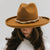 Gigi Pip limited edition hats for women - Maude Pencil Brim - curved crown with a stiff, wide brim with pencil rolled up edge + a limited edition trim featuring a twisted latte colored rope + a wrapped brown cord, also available in kids sizes [cinnamon]