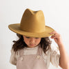Gigi Pip felt hats for kids - Wes Kids Fedora - classic tall fedora crown with a stiff, flat brim [mustard]