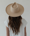 Gigi Pip felt hats for women - Amelia Wide Brim Fedora - 100% australian wool wide brim fedora with a pinched teardrop crown + pencil rolled brim [cream]