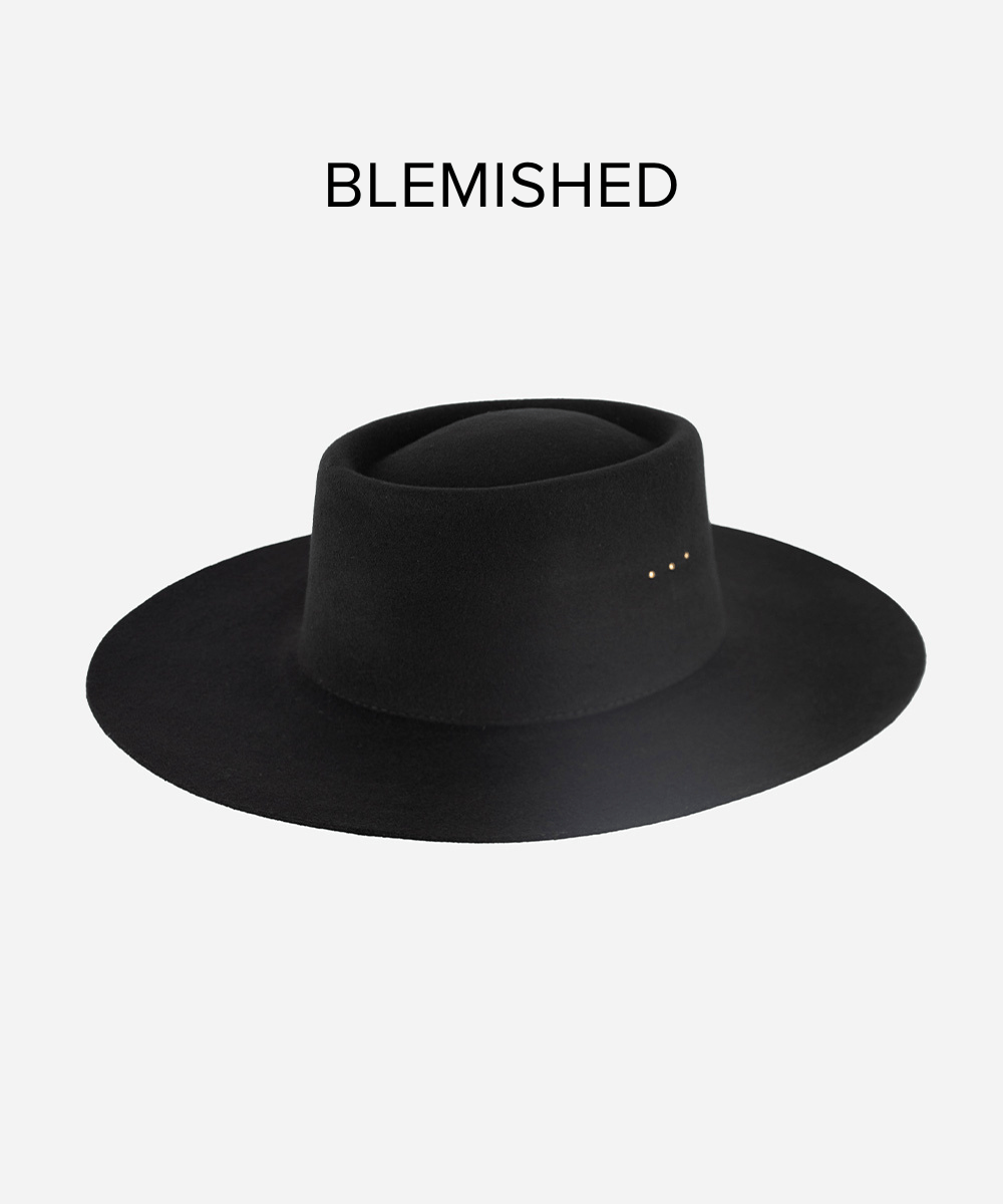 Felt Hats Linden Boater - Black BLEMISHED Black / XS 55