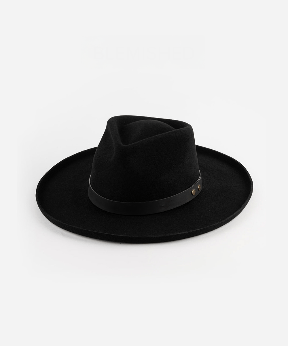Luca Pencil Brim Teardrop Fedora - Black BLEMISHED - GIGI PIP