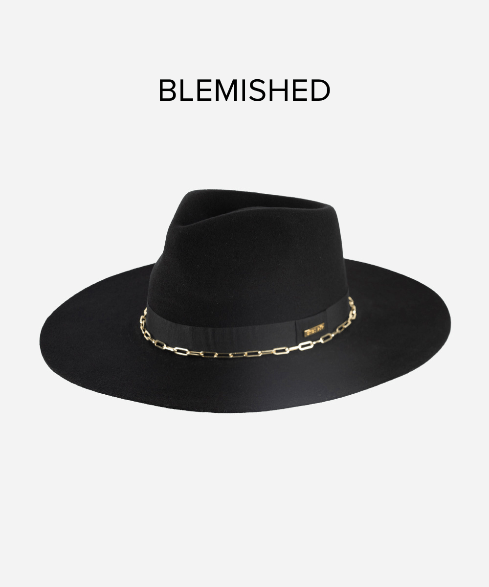 Felt Hats Raine Wide Brim Fedora - Black BLEMISHED Black / XS 55
