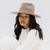 Gigi Pip felt hats for women - Miller Fedora - teardrop fedora with tall front crown and a structured flat brim [black-black]