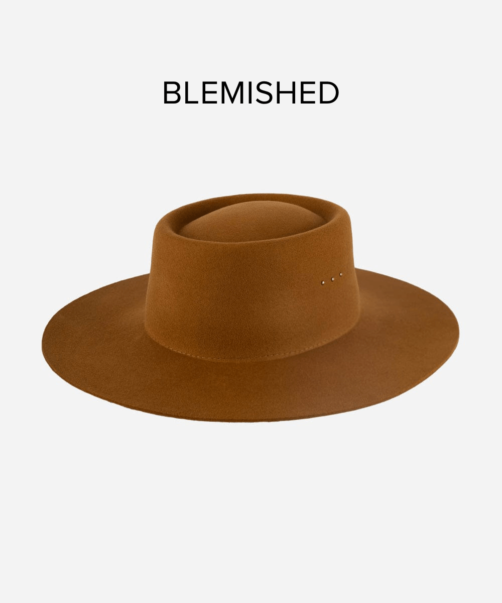 Felt Hats Linden Boater - Cinnamon BLEMISHED Cinnamon / XS 55