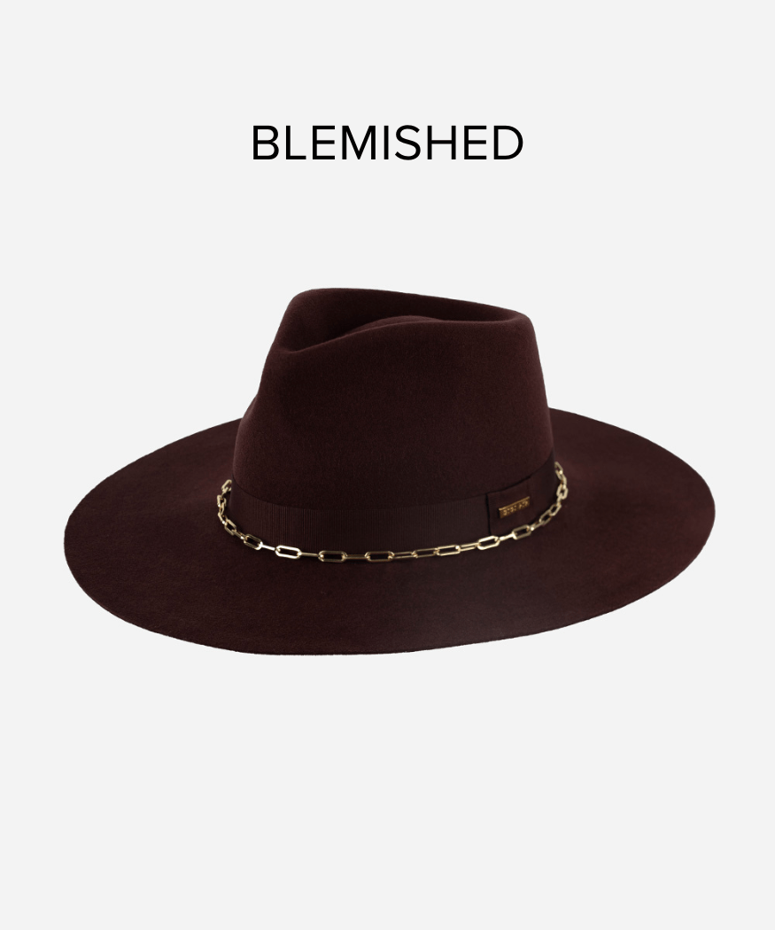Felt Hats Raine Wide Brim Fedora - Dark Cherry  BLEMISHED Dark Cherry / XS 55