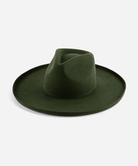 Dark Green pencil brim fedora hat on a white background #color_dark green