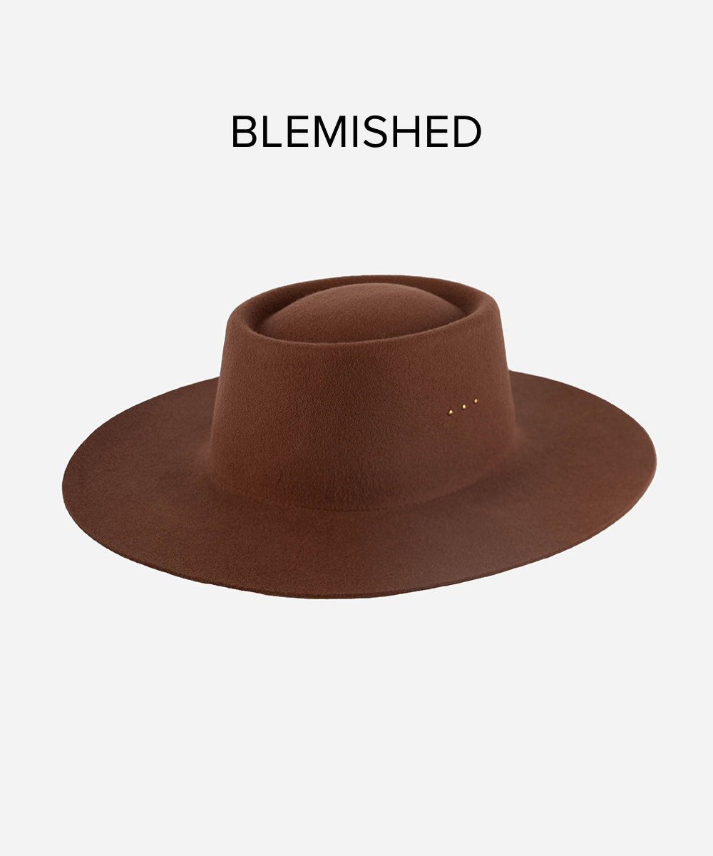 Felt Hats Linden Boater - Dark Oak BLEMISHED Dark Oak / XS 55