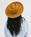 Gigi Pip felt hats for women - Ginger Gambler - indented oval crown with a stiff, upturned brim [cinnamon]