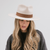 Gigi Pip felt hats for women - Miller Fedora - teardrop fedora with tall front crown and a structured flat brim [black-black]
