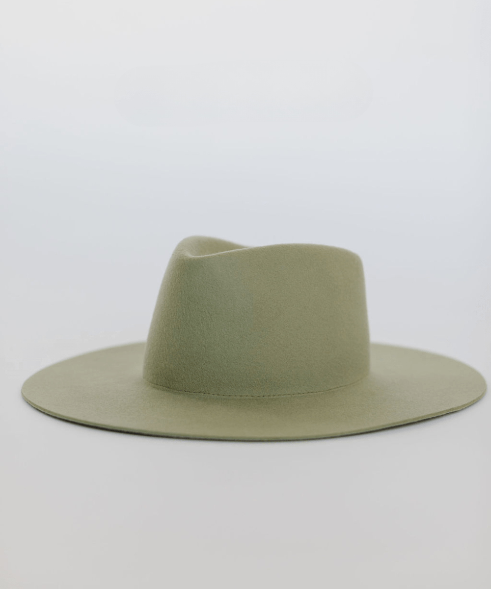 A light green fedora hat on a white background #color_light green