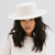 Gigi Pip felt hats for women - Dahlia Boater - boater-style crown with a stiff, wide flat brim [black]