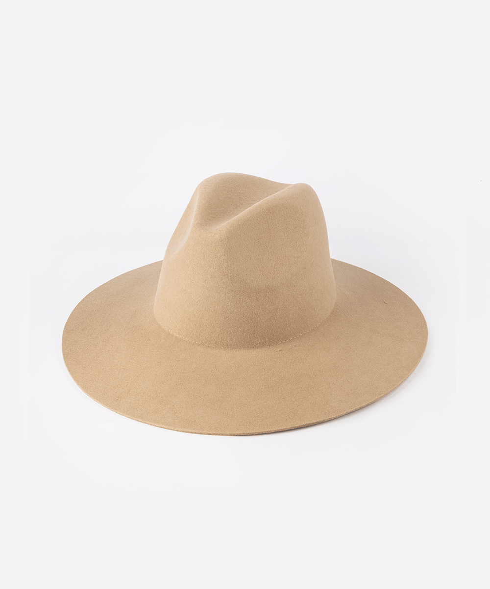 A wide brim hat on a plain background #color_tan